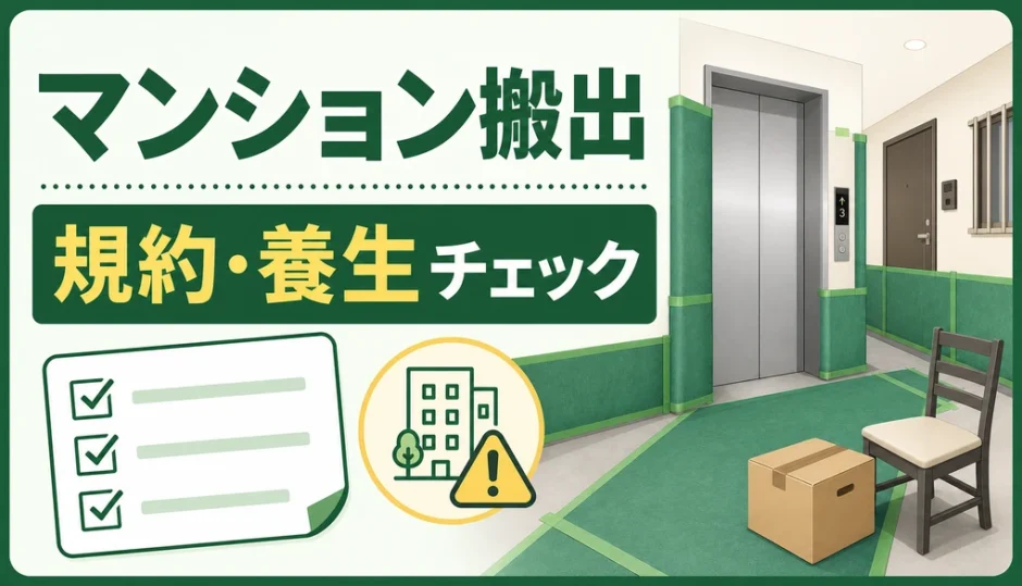 マンションの不用品回収で管理規約と養生を確認するサムネイル