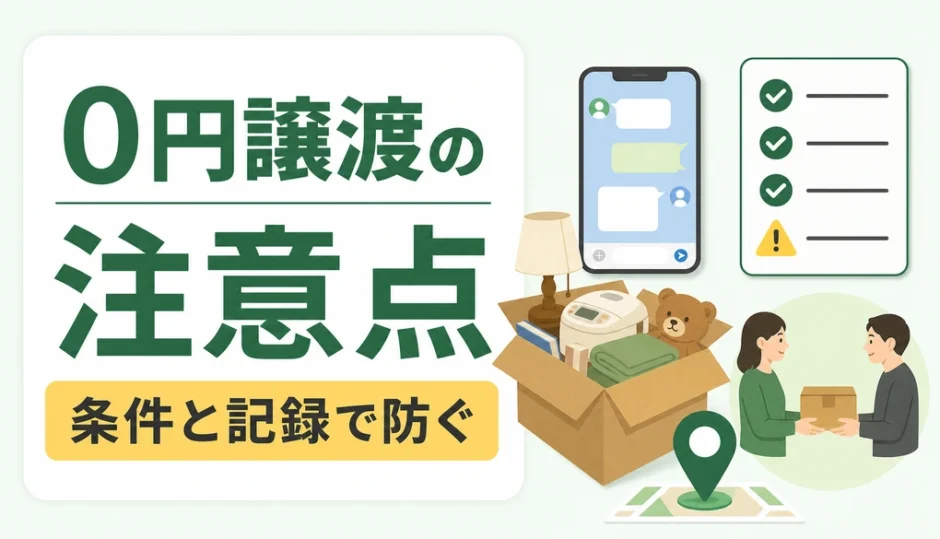 ジモティーで不用品を0円譲渡する際の注意点