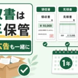 不用品回収の領収書保存期間と残す書類を示すサムネイル