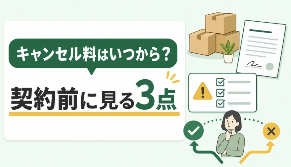 不用品回収のキャンセル料がいつから発生するか契約前に確認するイメージ