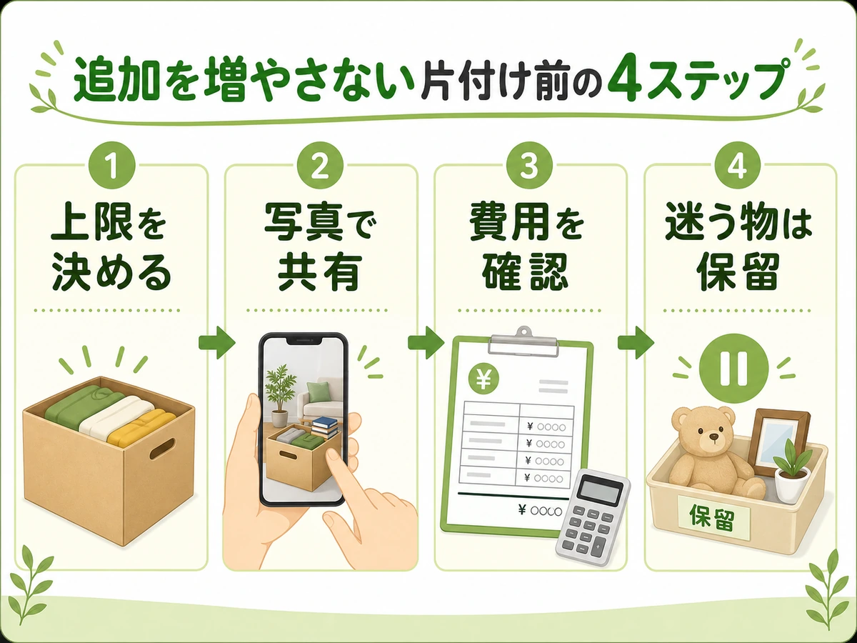 追加の不用品を増やさないための上限設定と確認フロー