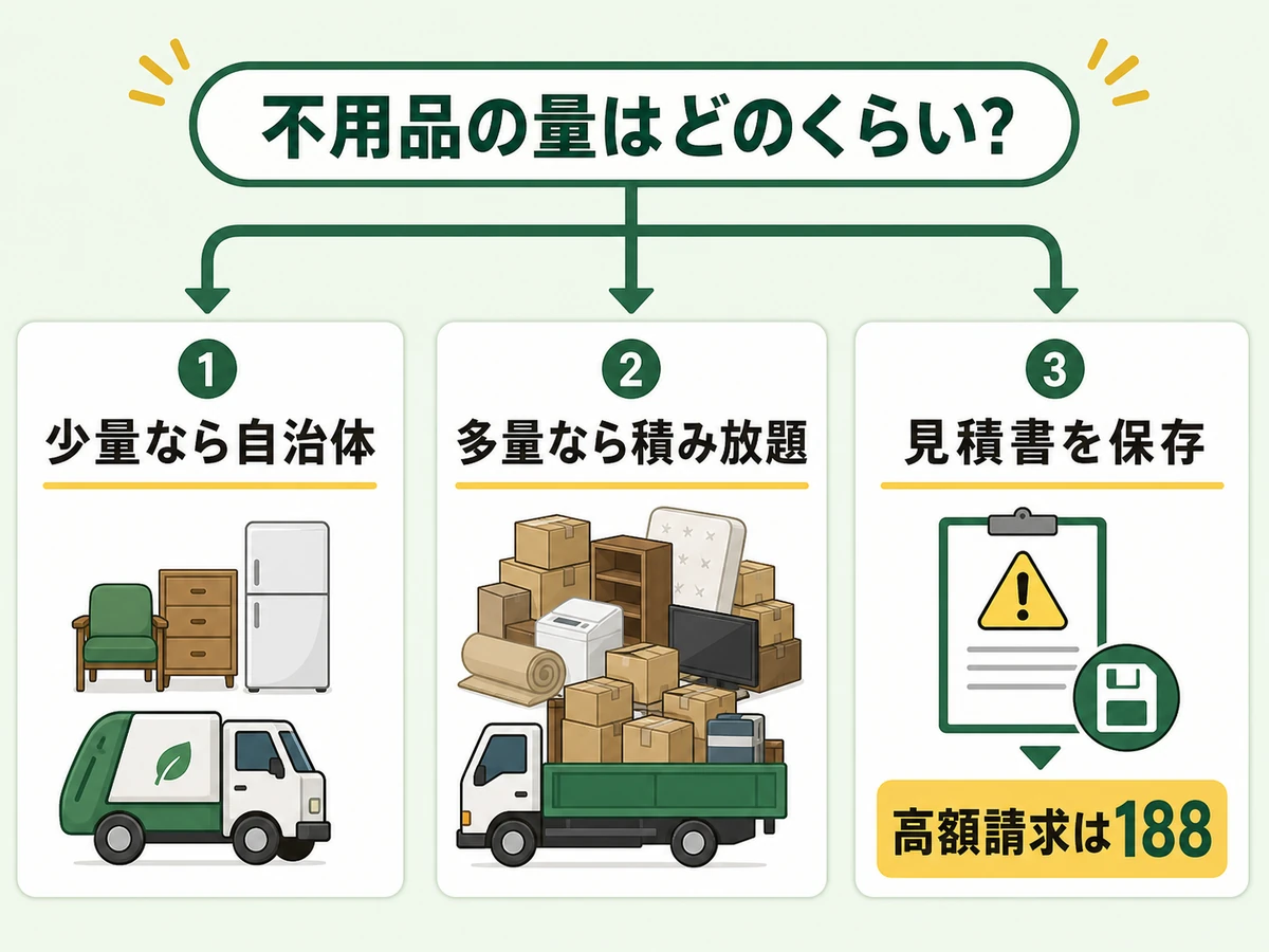 少量処分と積み放題を選び分ける判断チャート