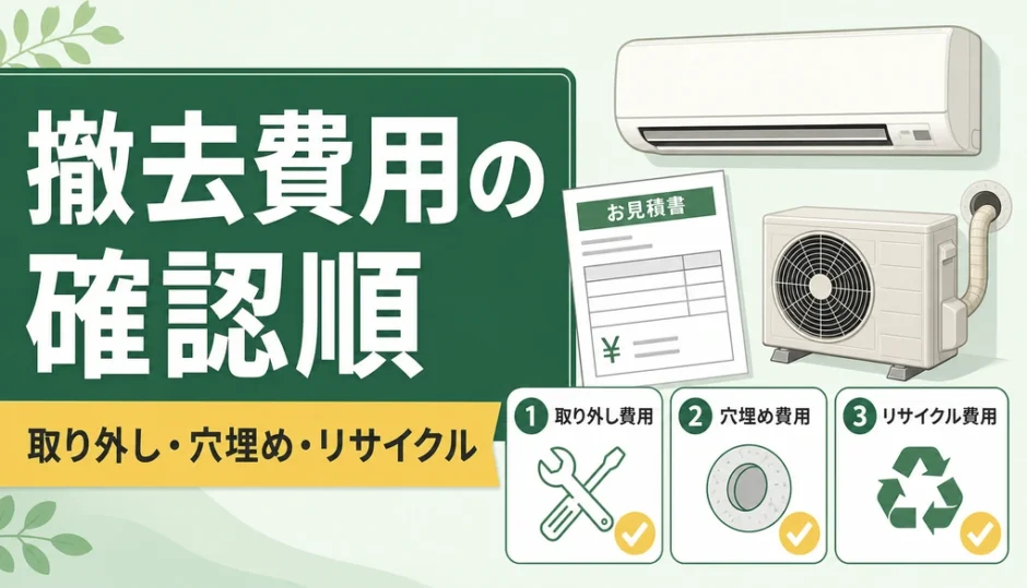 エアコン撤去費用で確認する取り外し、穴埋め、リサイクル料金の項目