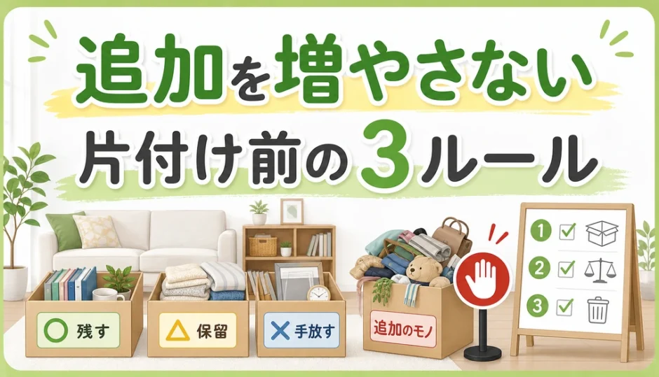 片付け中に追加の不用品を増やさないための3ルール