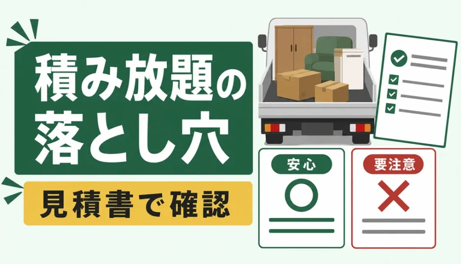 不用品回収の積み放題で損しないための見積書確認ポイント
