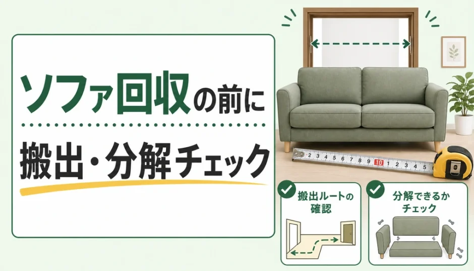 ソファ回収前に確認する搬出経路と分解可否のチェック