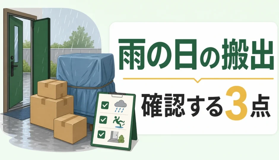雨の日の不用品回収で屋外搬出前に確認する3点