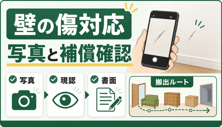 不用品回収で壁に傷がついた時の写真記録と補償確認