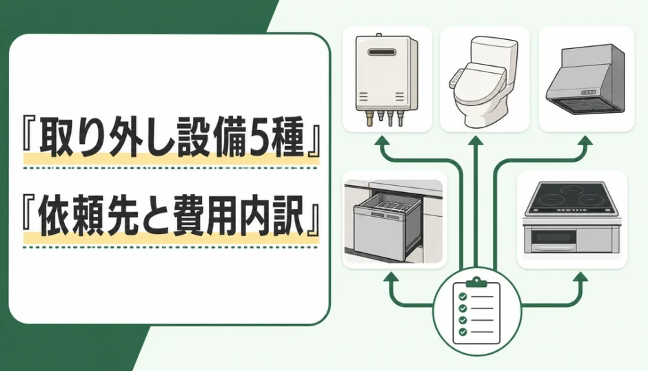 取り外しが必要な家電・設備5種の依頼先と費用内訳