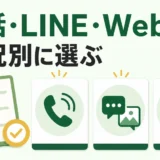 不用品回収の問い合わせ方法を電話・LINE・Webから状況別に選ぶ図