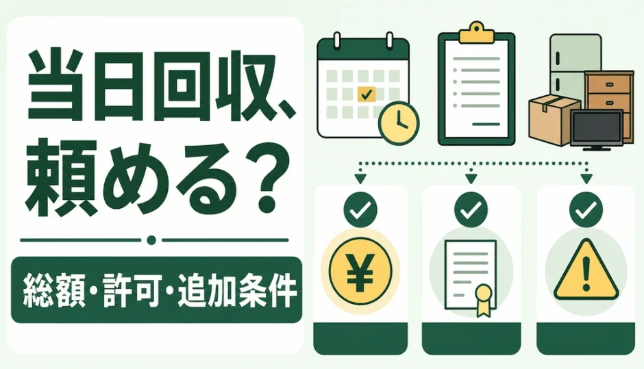 当日回収を頼む前に総額・許可・追加条件を確認するポイント