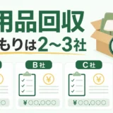不用品回収の見積もりを2〜3社で比べる図