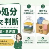 服の処分方法を状態・量・急ぎ度で判断する図解