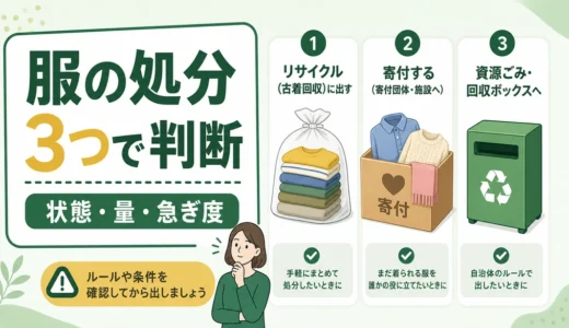 服の処分方法は状態・量・急ぎ度で選ぶ｜寄付・回収・業者依頼の判断順