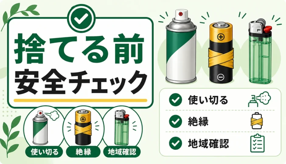 スプレー缶・電池・ライターを捨てる前の安全チェック