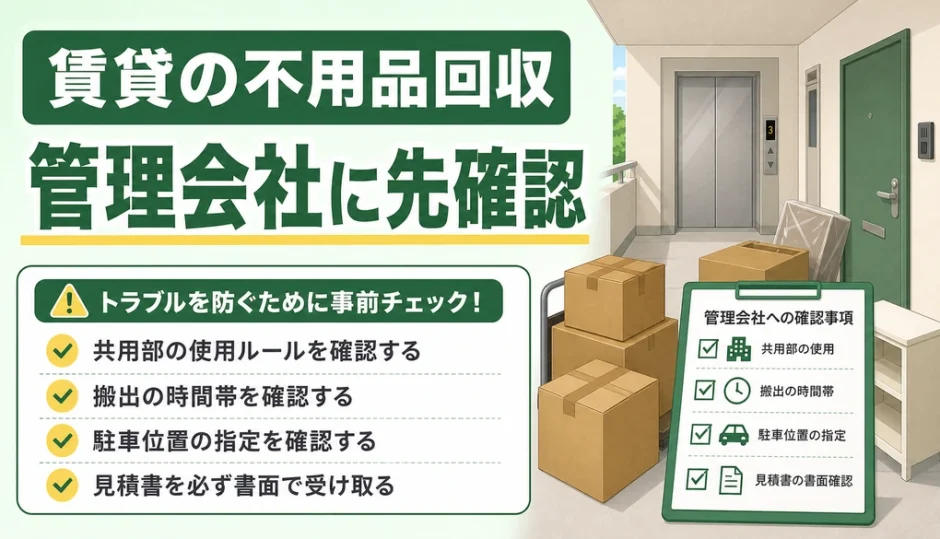 賃貸の不用品回収で管理会社へ先に確認するポイント