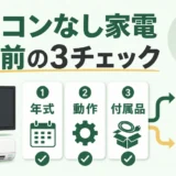 リモコンなし家電を売る前の3チェックを示す図