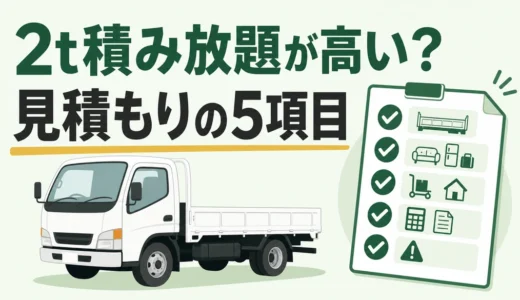 2トントラック積み放題が高い？見積もりで確認する5項目