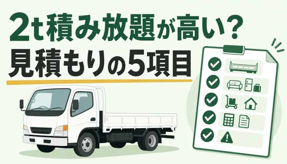 2トントラック積み放題の見積もりで確認する5項目