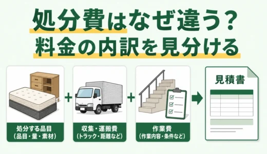 不用品の処分費はなぜ品目で違う？料金の内訳と見積もり確認