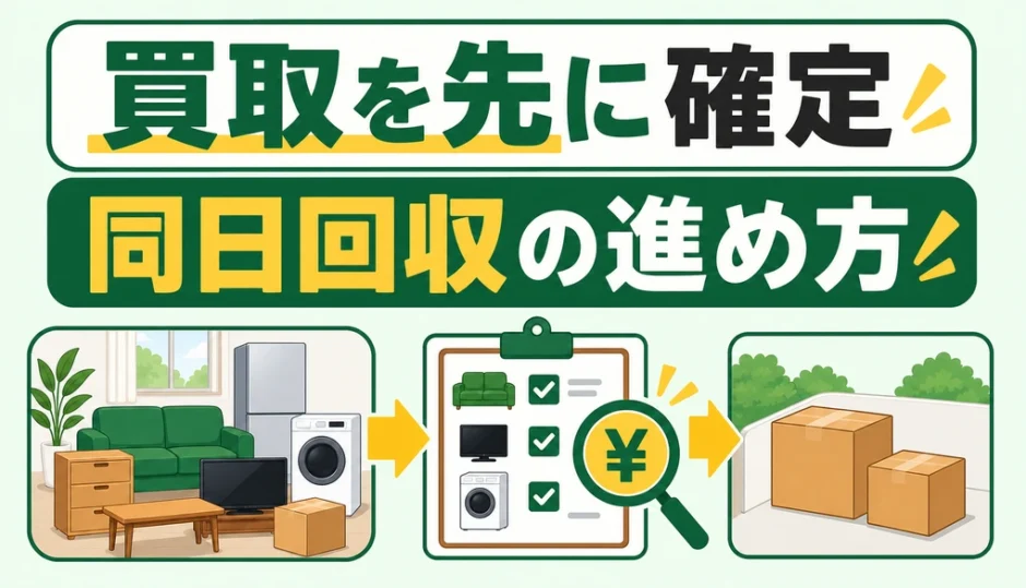出張買取を先に確定して不用品回収を同日に進める順番