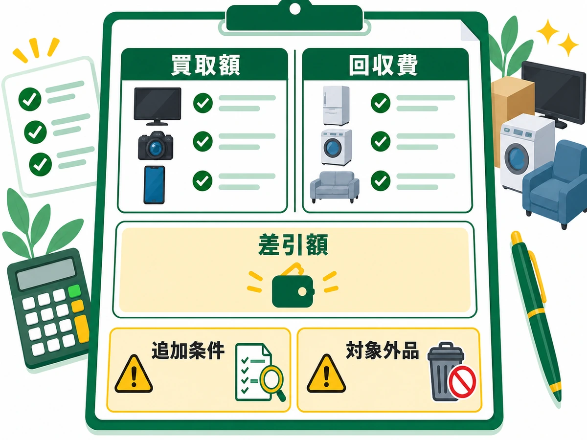 買取額と回収費を分けて確認する見積書のチェック項目