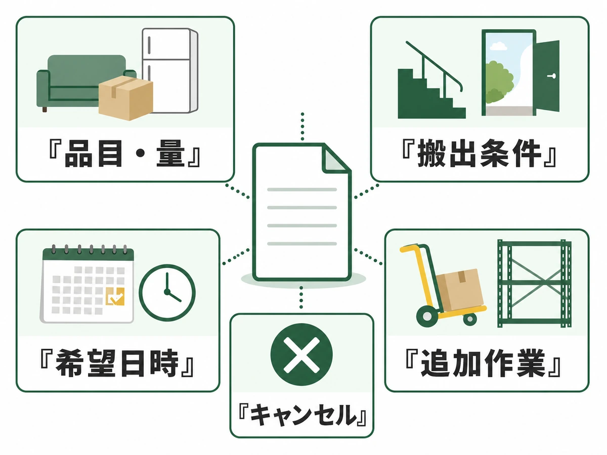 不用品回収の見積もりで比べる5つの条件