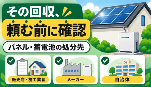 太陽光パネル・蓄電池は不用品回収に出せる？処分先と依頼前の確認手順