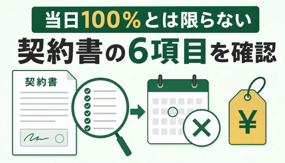 不用品回収のキャンセル料は当日100％とは限らず契約書の6項目で確認する