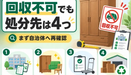 自治体で回収できない粗大ごみはどう処分する？確認順と4つの方法
