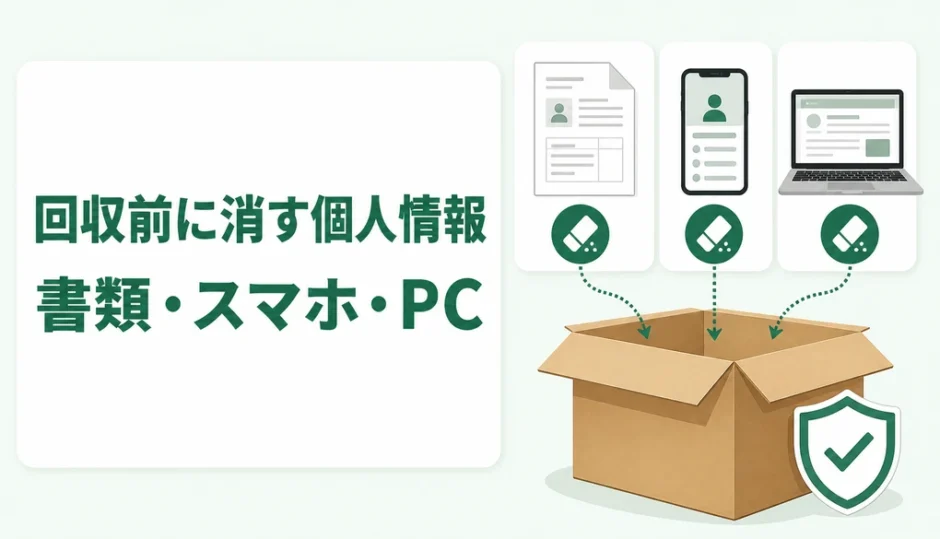 不用品回収前に書類・スマホ・パソコンの個人情報を消す手順