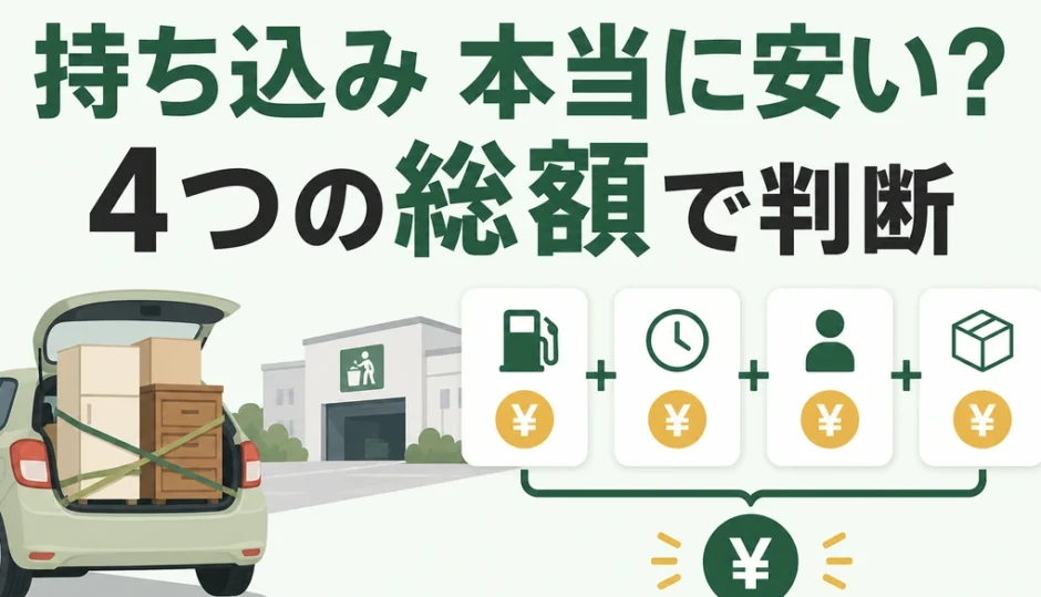 粗大ごみ持ち込みの費用を4つの総額で判断する解説画像