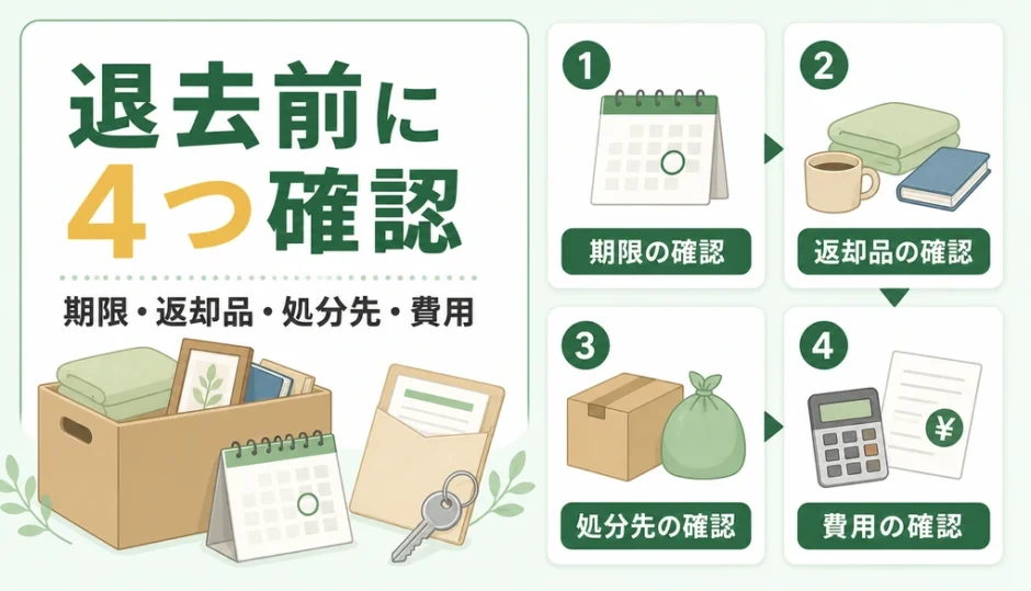 介護施設退去前に期限・返却品・処分先・費用を確認する4つの手順