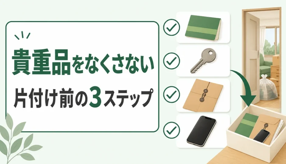 不用品回収前に貴重品をなくさないための片付け前3ステップ