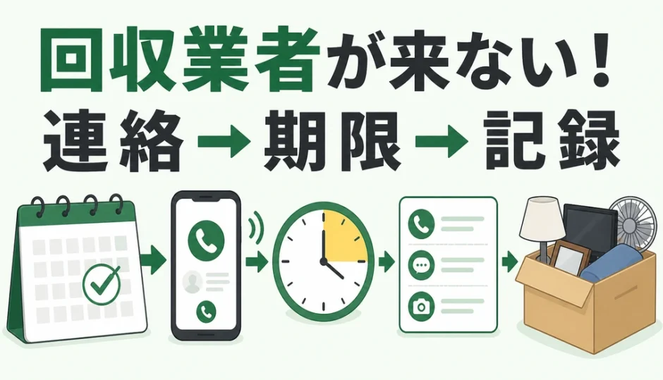不用品回収業者が来ないときの連絡・期限・記録の順番