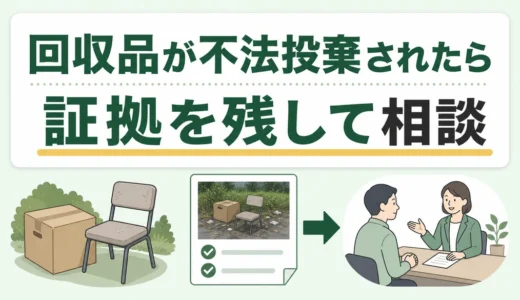 不用品回収後に不法投棄が発覚したら？証拠の残し方と相談先