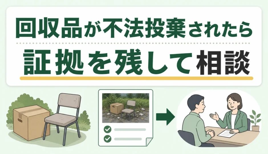 回収品の不法投棄発覚後に証拠を残して相談する流れ