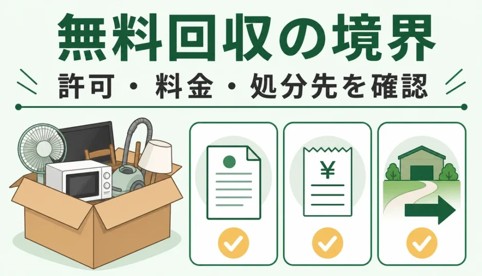 不用品の無料回収で許可・料金・処分先を確認するポイント